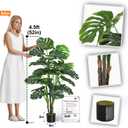 Aveyas 54'' Tall Large Artificial Monstera Deliciosa Plants, 4.5 Feet Faux Swiss Cheese Floor Plants Fake Tropical Silk Tree with Pot for Indoor Outdoor Office House Living Room Home Decor