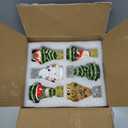 Umigy 4.5 Inch Mini Ceramic Christmas Tree Set, 6 Pack Tabletop Christmas Tree with Multicolored LED Lights Light up Hanging Ornaments for Vintage Nostalgic Classic Holiday Decoration and Gifts