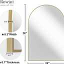 Rowjut Gold Arched Bathroom Mirror for Wall-36"X24" Wall Mirror for Living Room, Bedroom, Bathroom, Dressing Room Hanging Vanity Mirror for Wall Decoration