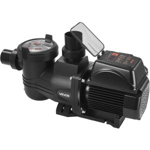 VEVOR Variable Speed Pool Pump, 1.5 HP, AC 220-240V, 132 GPM, in/Above Swimming Pool Pump with Filter Basket, Powerful Self Priming, Programmable Timer, for Inground and Above Ground Swimming Pool
