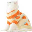 ANIAC Fall Dog Sweater for Small Dog Girl Strawberry Knitted Cat Sweater Winter Puppy Clothes Turtleneck Kitten Knitwear Could Weather Outfit for Teacup Chihuahua Yorkie Poodle (Medium, Orange)