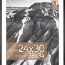 MCS Everline Collection 28x34 Matted Poster Frame with 24x30 Picture Display, Black Vertical & Horizontal Wall Hanging Large Frame for Photos, Posters & Art Prints (1-Pack)