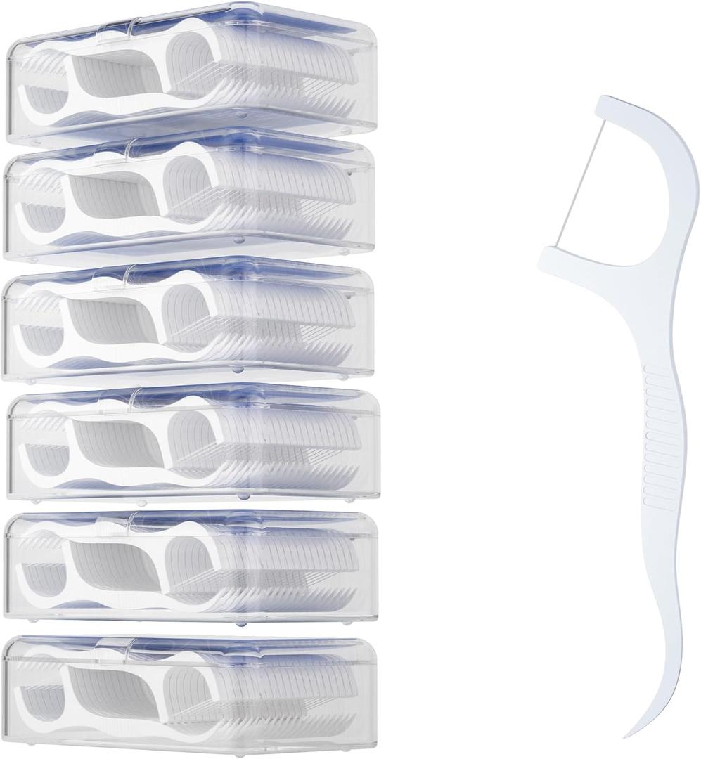 2 x FRESHLIX Dental Floss Picks 300 Count Tooth Picks Flossers Gen 3 Toothpicks Sticks to Remove Plaque & Protect Gingivae for Adults & Kids Teeth Cleaning