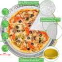 15 Pack 16 Inch Golden Embossed Foil Pizza Pans, Disposable Heavy Duty Aluminium Foil Serving Platters for Bakery, Cookies, Slices of Cake, Fruit, Catering Trays for Parties & Buffet