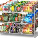 Simple Trending Metal Can Rack Organizer, Stackable Can Storage Dispenser Holds up to 36 Cans for Kitchen Cabinet or Pantry, Silver