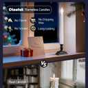 13.2" Window Candles Battery Operated with Remote, Timer, Dimmable, Flicker/Steady Mode, LED 5000K Cool White Christmas Candle Lights for Windows, Indoor Holiday Decor, 4 Pack, Black Holders