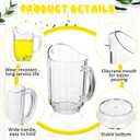 Tessco for you 3 Pcs Plastic Pitchers 60 Ounce Clear Restaurant Jug Large Water Pitcher Carafe Serve Milk Tea Juice Drink for Parties Container Dispenser Beer Jar (Classic)