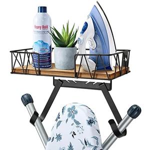 TJ.MOREE Ironing Board Holder Wall Mount - Laundry Room Iron and Ironing Board Hanger Laundry Room Decor Organization and Storage (T&V Shaped)