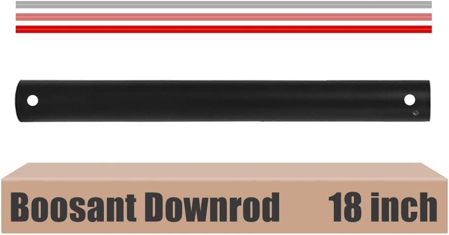 18 INCH Ceiling Fan Downrod With Extended Wires,1 inch Outside Diameter, Extension Rod Only Ceiling Fans Compatible, Not Threaded(Black) (18 INCH)