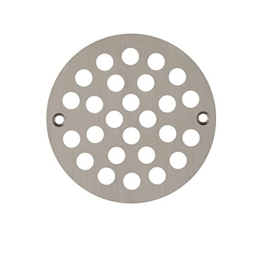 Evangeline 4 Inch Shower Drain Cover Replacement Bathroom Grate Drain Strainer Round (Brushed Nickel)