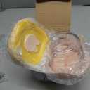 2 Pack 6 OZ Mini Glass Food Storage Containers with Lids,Small Food Jars Clear Glass Container with Measurement for Sauce,Snack,Yogurt,Dressing,Dip,Dessert,Freezer Microwave Safe(Pink Yellow)