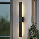Black Long Outdoor Wall Lights Modern Exterior Lighting Fixtures 31.5 Inch Outdoor Wall Sconce LED 3000K IP65 Waterproof Wall Mount Outside Lights for House Garage Front Door Patio 1Pack
