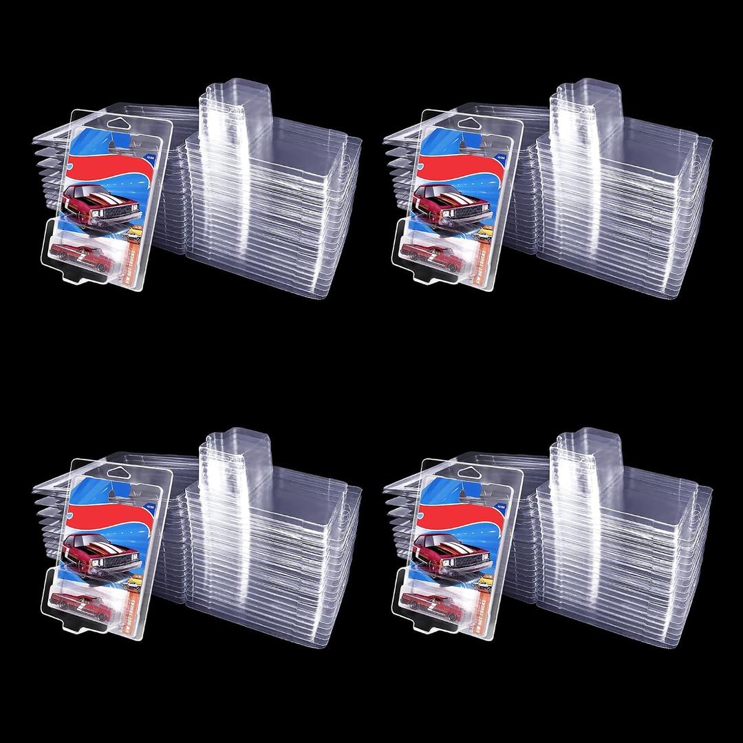 120 Pack Protector case for Hot Wheels -Clamshell Plastic Display Cases for 1:64 Scale Models, Crystal Clear UV-Resistant, Dust-Proof & Scratch-Resistant Plastic Storage Case with Secure Seal