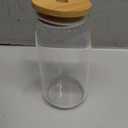 SENTVEND 16 Oz Drinking Glasses with Bamboo Lids and Glass Straw - 6 Pcs Glass Cups Beer Ice Coffee Glasses Cute Aesthetic Cup Great for Coffee Bar Accessories Include 2 Cleaning Brushes