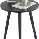 AWASEN Round End Table, Black Side Table Modern Home Decor Small Accent Table for Small Space Living Room, Bedroom and Balcony, Easy Assembly, 19.69''H x 15.7''D (Black)
