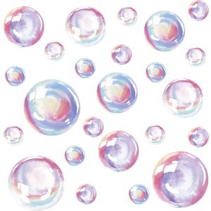 Marspark 24 Pcs Bubble Cutouts Iridescent Paper Wall Cutouts Bubble Party Decorations Assorted Size for Home Wall Decor Mermaid Ocean Themed Birthday Party Backdrop Decorations, 4", 8", 11"