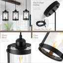 Black Pendant Lights Kitchen Island 3 Pack, Modern Kitchen Pendant Lighting Over Island with Clear Glass, Farmhouse Mini Hanging Light for Sink Dining Room, OS-3014-3PBKC