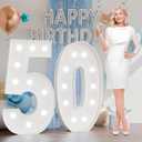 50 Marquee Numbers 4 Feet Tall: Large 50 Light Up Numbers for Party Cardboard Sign Foam Board Party Backdrop