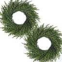 Artgar 26 Inch Pine Wreath - Christmas Wreaths for Front Door - Real Touch Pine Wreath - Large Artificial Green Wreaths for Walls Windows Porches Farmhouse Indoor Outdoor Home Decor (2 Pcs)