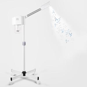 Professional Facial Steamer, Hot Mist Spray, Vaporizador Facial Steamer for Esthetician, Height Adjustable, SPA at Home, White