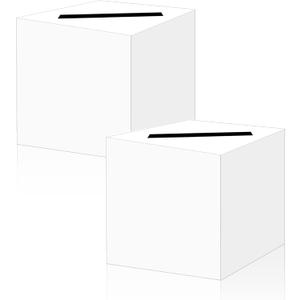 SietDESEO 2 Pcs White Card Box Diy Gift Card Box Holder for Wedding Reception Baby Shower Bridal Shower Birthday Party Supplies