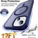 Designed for Magnetic iPhone 14 Case & iPhone 15 Case,[Compatible with MagSafe] [Military Grade Drop Protection] Slim Translucent Matte Shockproof with Anti-Fingerprint Phone Case 6.1"-Seablue