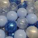 GOGOSO Ball Pit Balls for Toddles Kids Plastic Ballpits Accessories Crush Proof Durable Fun Shape Play Baby Bath Toys 50 100 200 500 1000 (Blue+Deep Blue+Pear White+Transparent)