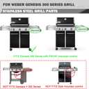 Genesis E-330 Grill Replacement Parts 4 Burners for Weber Genesis S-330 E-310 EP-330 Grill Part 7621 Flavorizer Bars 65505 Heat Deflector 62752 Genesis 330 Sear Burner Tube Front Control 300 Series