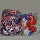 Kacctyen 150 Pcs 4th of July Patriotic Dog Bows with Rubber Bands, Red White Blue Flower Pet Hair Accessories, Independence Day Grooming Dog Bows for Small Medium Puppy Yorkie Cat Bunny