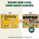 DYPER Monthly Pack Baby Diapers Size 5 (27+ lbs) 168 Count - Leak-Proof & Plant Based, Hypoallergenic and Ultra Absorbent Size 5 Diapers for Day and Overnight Skin Protection