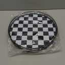 Black and White Kitchen Lazy Susan Turntable  Checkered Round Decorative Tray, 9" Table Top Oak Wood Lazy Susan for Cookies, Dining Table Organizer, Small Kitchen Table Centerpiece