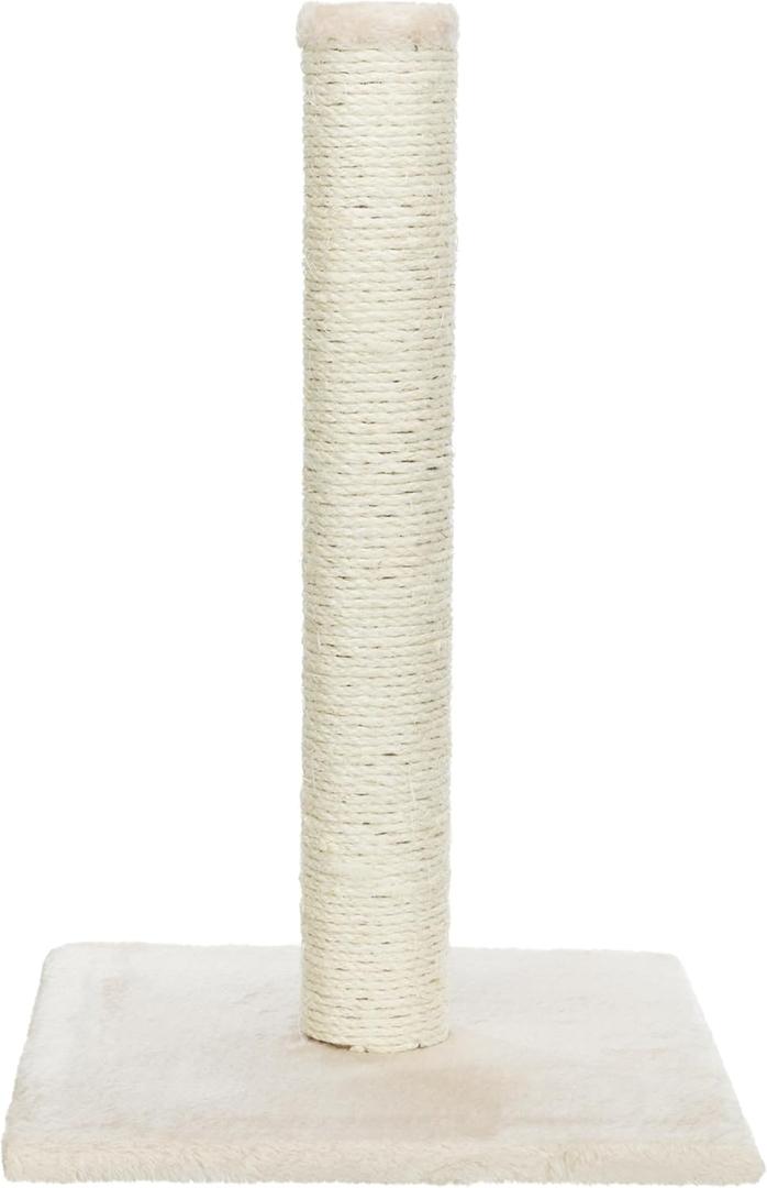 Trixie Parla Cat Scratching Post 24.4 Inch - Cat Scratcher with Soft Fabric Covering Base and Durable Sisal Rope - in Beige