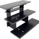 3-Tier Straight Retail Table Display Stand, Portable Display Rack Shelves for Vendors, Craft Shows, Farmers Market, Pop Up Shop Countertop Black Risers for Display, Soap, Candles, Tumblers