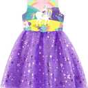 DXTON Toddler Girls Tutu Dresses Summer Short Sleeve Tulle Birthday Party Sundress for 3-8 Years (Pink)