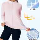 Rdruko Women's UPF 50+ Lightweight Athletic Jackets Sun Protection Full Zip Long Sleeve Packable Workout Shirts Running XS
