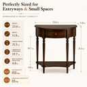 Half Moon Console Table with Drawer, Small Entryway Table, 23.6IN