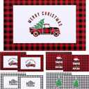 Cholemy 200 Pcs Christmas Dinner Paper Placemats Disposable Buffalo Check Placemats Bulk 11 x 17 Inch Christmas Holiday Decoration Dinner Party Supplies