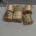 Ribbli Gold Glitter Christmas Ribbon - Wired, for Tree, Crafts, Gift Wrapping - 2.5 Inch x 6 Rolls, 36 Yards Total