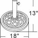 UBP18181-BR 18-Inch Cast Stone Umbrella Base, Made from Rust Free Composite Materials, Bronze Powder Coated Finish