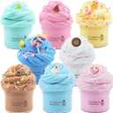 8 Pack Butter Slime Kit for Girls,Party Favors Stretchy and Non-Sticky, Stress Relief Toy for Boys,Soft DIY Slime for Kids