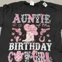 Aunt Of The Birthday CowGirl Pink Disco Rodeo Western T-Shirt, S