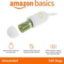 Amazon Basics Premium Leak Proof Dog Poop Bags with Dispenser and Leash Clip, Unscented, 13" x 9", 540 Count (36 Rolls of 15)