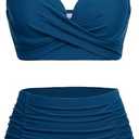 Yonique Women Underwire Bikini Set High Waisted Tummy Control Swimsuit 2 Piece Push Up Bathing Suit XXL