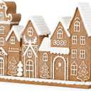 Yookeer Gingerbread House Christmas Decorations Resin Gingerbread House Decor Ginger Bread Townhouse Village Collectible Figurines Christmas Centerpiece for Table Shelf Xmas Home Kitchen Indoor