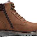 DECARSDZ Men's Fashion Lace-up Casual Chukka Boots for Men Zipper Boot (9.5, Brown-fur)