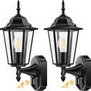 Lamomo 2 Pack Motion Sensor Outdoor Lights, Upgrade Dusk to Dawn Exterior Light Fixture Wall Mounted, 100% Anti-Rust Aluminum Waterproof Porch Lights for Patio Front Door Garage