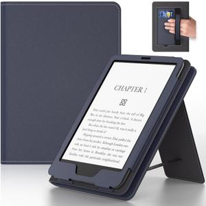 Lainergie 6in Case with Hand Strap and Stand,Incompatible with Old Version, Durable Synthetic Leather Cover with Auto Sleep Wake,Haze Blue