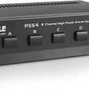 Pyle 4-Zone Speaker Switch Selector - Premium Distribution Box with A/B/C/D Switches for Multi-Channel High-Powered Stereo Amp - Supports 4 Pairs of Speakers - PSS4