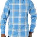 Amazon Essentials Men's Long-Sleeve Regular-fit Stretch Poplin Shirt (Blue, S)