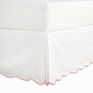 HIG Off-White Chic Twin XL Bed Skirt - Easy Fit Scallop Edge Pleated Bedskirts, 14 Inch Drop Anti-Slip Dust Ruffle, Thick Fabric for Enhanced Privacy, Pre-Washed for Long-Lasting Use(N60022)